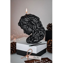 Ersu Store Büyük Boy Siyah Renk Medusa Dekor Mum