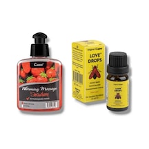 Caas Çilek Aromalı Isıtıcılı Cinsel Masaj Yağı 100 Ml + Love Drop Kadınlara Özel Damla