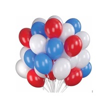 Kırmızı Mavi Beyaz Balon 20 Adet Çok Renkli