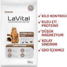 Lavital Kısırlaştırılmış Kuru Kedi Maması Kuzu Etli Sterilised Adult 12 KG