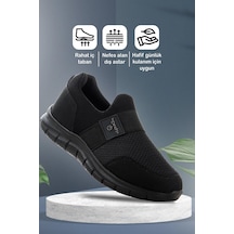 Fort 2023 Anatomik Rahat Esnek Bağcıksız Erkek Sneaker Ayakkabı Siyah