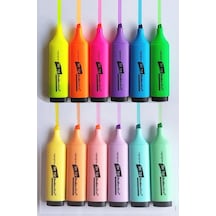 Scrikss Sh712 Pastel + Fosforlu Işaretleme Kalemi 12 Renk Çok Renkli