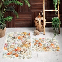 Rovigo Home Baskılı Kaymaz Taban 2'Li Banyo Paspas Takım Rvg5005-100x60-60x50 Çok Renkli
