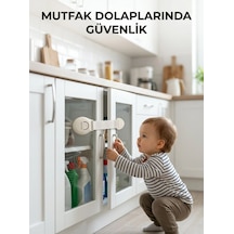 Çocuk Güvenlik Dolap Ve Çekmece Kilidi Güçlü Yapışkanlı Emniyet Kilidi Çok Renkli