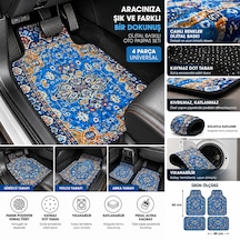 Her Araca Uyumlu Oto Halı Paspas Seti Dijital Baskılı Üniversal