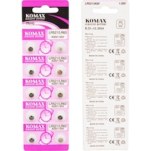 Komax Ag-0 Alkalin Lr521/379 Düğme Pil 10lu Paket