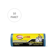 J-350 Jumbo Boy Çöp Torbası 80 X 110 Cm 10 Lu Rulo X 10 Paket 100 Adet Mavi