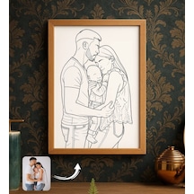 Bk Gift Kişiye Line Art Tasarımlı Ahşap Çerçeveli Tablo-1 40x25cm, Arkadaşa Hediye, Sevgiliye Hediye, Eşe Hediye Kobitmeyencom34132 Bk Gift