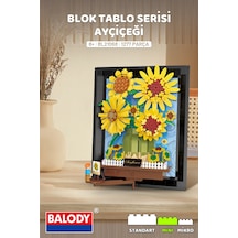 Balody Ayçiçeği Blok Tablo Serisi Mini Blok Yapı Oyuncakları 1277 Parça