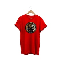 Leopar Baskılı Kırmızı T-shirt Kırmızı