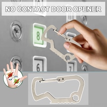 Ximistore9 Gümüş Metal Temassız Açıcı: Kapı, Asansör Düğmesi Ve Işık Anahtarı Kullanıma Uygun Taşınabilir Tutamak Diğer