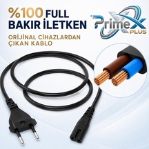 Primex Px-typ18 1.8 Metre Original C7 Euro Teyip Power Kablosu, 2 Pin Sekiz Tip Tv Güç Kablosu, Ps5 Ps4 Ps3 Xbox Series Led Tv Radyo Teyp Dvd Tv Box Ve C7 Girişli Cihazlar İçin Full Bakır Power Kablo