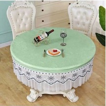 Novahub Yeşil High-end Yuvarlak Masa Örtüsü, Su Geçirmez, Yağa Dayanıklı, 50cm, Ev, Mekan, Düğün, Parti Yeşil