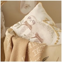 Sloth Hayvan Baskılı%70 Pamuk%30 Polyester Oyuncak Sepeti, Çok Renkli, 36x40 Cm Acı Kahverengi