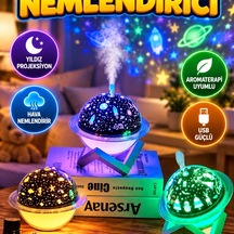 Usb Hava Nemlendirici Ve Projeksiyon Gece Lambası Aromaterapi Uyumlu Masaüstü Tasarım