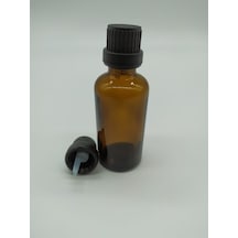 50Ml Cam Amber İçten Damlalıklı Kilitli Kapak Siyah(10 A...