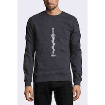 The Witcher Zireael Baskılı Füme Antrasit Erkek Sweatshirt