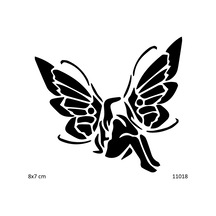 Airbrush Tattoo Kelebek Kız Yapışkanlı Stencil Süsleme Ve Boyama Kalıbı