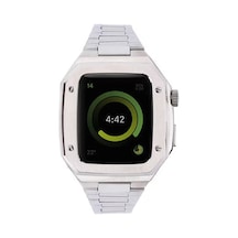 Newface Apple Watch 44mm Metal Petek Kasalı Kordon - Gümüş Diğer