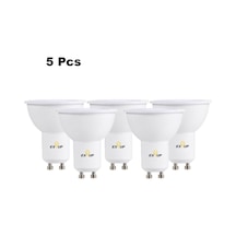 Vkemall Gu10 220-240v 7w Led Işık Ampulü Beyaz 5 Adet, Yumuşak Işık, 500-600lm, 270 Derece Açılı, 30000 Saat Ömür