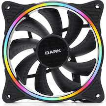 Dark Sessiz 12cm FRGB 1200 RPM, 36CFM, 22dBA 3Pin + Molex Sessiz, Siyah Kasa Fanı (DKCF126F)