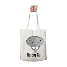Art Hediye Star Trek Boldly Go İki Taraf Kalıcı Yıkanabilir Okul Plaj Omuz Bez Çanta Çok Renkli