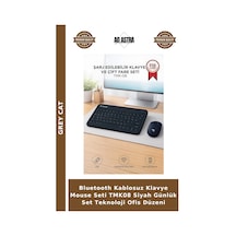 Bluetooth Kablosuz Klavye Mouse Seti Tmk08 Siyah Günlük Set Teknoloji Ofis Düzeni