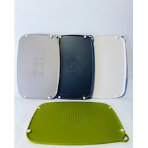 Mercansa Kaymaz Ayaklı Çift Taraflı Renkli Plastik Kesme Ve Doğrama Tahtası - Kaydırmaz Taban, Sarımsak Ezme Alanlı Renkli