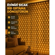 Ağ Şeklinde Led File Işık Dekoratif Ortam Aydınlatma Bahçe Balkon Süsü Çok Renkli 36256487