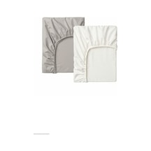 Lenast Lastikli Bebek Çarşafı Beyaz Ve Gri Renk 60x120 Cm