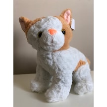 Sesli Miyavlayan Peluş Kedi 35cm Kahverengi