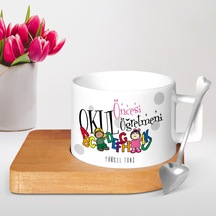 Kişiye Özel Mesleki Okul Öncesi Öğretmeni Ahşap Altlıklı Seramik