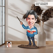 Bk Gift Kişiye Özel Öğretmen Karikatürlü Büyük Boy Ahşap Biblo-3 Arkadaşa Hediye , Sevgiliye Hediye, Kişiye Özel Biblolar Kobitmeyen137531 Bk Gift