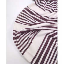 Koyu Kahve Kemik Enine Çizgili İnce Dökümlü Triko Örme Kumaş Hırkalık & Kazaklık 150x150cm-12789 Koyu Kahve,kemik