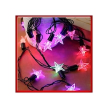 5 Metre 28 Yıldız Led /rgb /çakarlı/ Siyah Kablo / Yılbaşı Süsü Kırmızı, Yeşil, Mavi