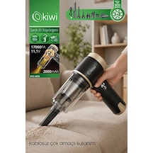 Kiwi KVC-4036 Şarjlı El Süpürgesi | BLDC Motor & 3 Kademe & 17000 Pa & 7 Başlık