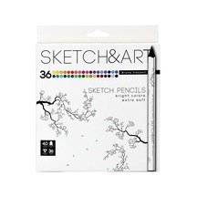 Bruno Visconti Sketch&art Profesyonel Kuru Boya Kalemi, 36 Renk, Kalın Gövde 4mm