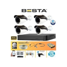 Gerçek 5 Mp Metal Kasa 4 Kameralı Ahd Güvenlik Seti 320 Gb Hdd Dahil