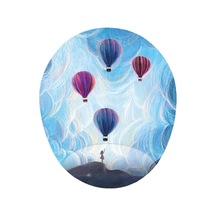 Bilek Destekli Mouse Pad - Hava Balonlarını Uğurlayan Kadın Görselli Mousepad