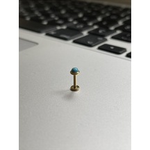 Cerrahi Çelik Tragus Helix Kıkırdak Conch Minimal Mavi Taşlı Piercing Açık Mor