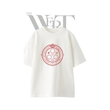 Thewert Halo Of Sun Tasarım Baskılı Ünisex Beyaz Oversize T-shirt