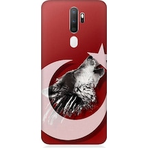 Oppo A5 2020 Uyumlu Kurt Ve Bayrak Desenli Silikon Kılıf