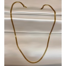 Gold Hasır Örme Çelik Zincir Erkek Kolye 65 Cm 5mm Gold