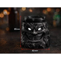Alse 3d Korku Tasarımlı 3d Kül Tablası Kapaklı, Dekoratif, Özel Tasarım Masaüstü Aksesuarı Siyah 85mm X 82mm
