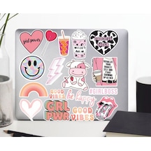 Girl Pink Sticker Seti Laptop Ajanda Pc Tablet Telefon Defter Etiket Bullet Journal Diğer
