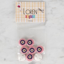 Loren Crafts 8 Li Pembe Nazar Boncuğu Düğme - 690