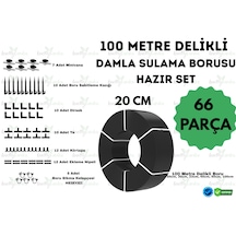 Lovemygarden 100 Metre Kendinden 20cm Delikli Damla Sulama Borusu Ve Sulama Seti - Ø16 Mm