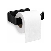 Alper Banyo Siyah Lamalı Tuvalet Kağıtlığı, Hem Yapışkanlı Hem Vidalı Montajlı Wc Kağıt Askılığı, Açı Çok Renkli