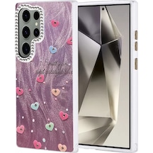 Newface Samsung Uyumlu Galaxy S24 Ultra Kılıf Blade Aynalı Desenli Kapak - Desen 8 Mor