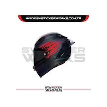 Pençe Wolf Sticker Kask Sticker Kasklar Uyumlu Tek Yön 1 Adet Kırmızı